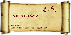 Lauf Viktória névjegykártya